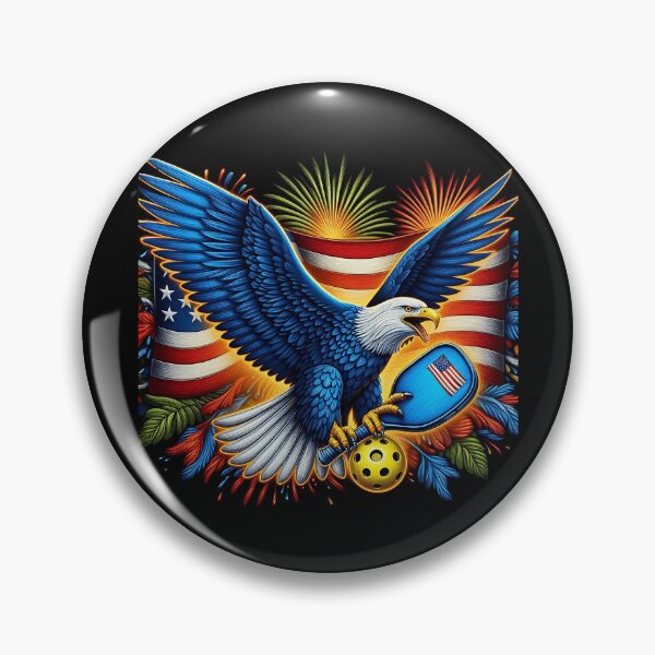 Item preview, Us Eagle All American Pickleball Player With Usa Flag  designed and sold by Smix Pixels.