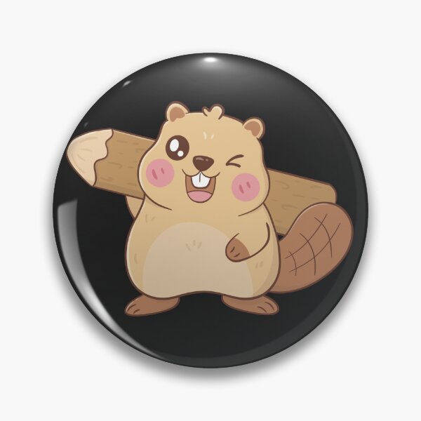 Item preview, Kawaii Beaver - Holding A Log of Wood designed and sold by KawaiiKittan.