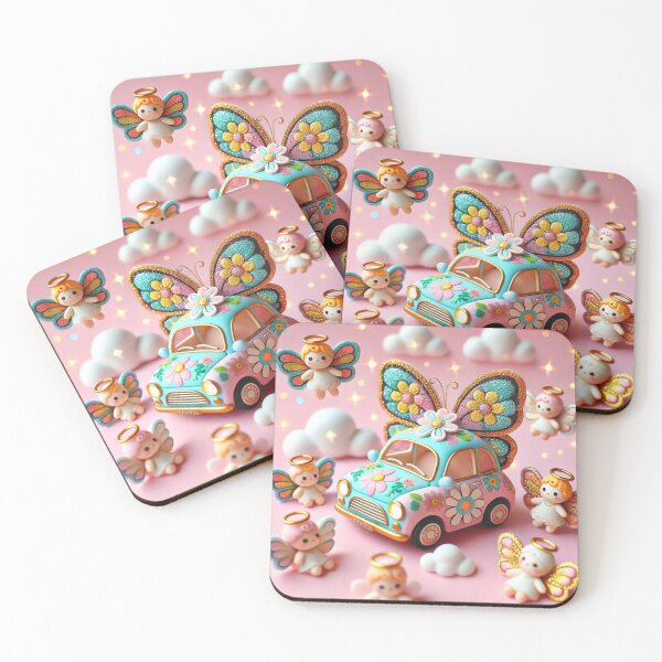 Item preview, Whimsical Car with Butterflies and Angels designed and sold by h4sey.