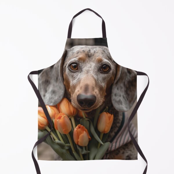 Item preview, Dachshund receives a bouquet of Tulips designed and sold by DigiCre8.