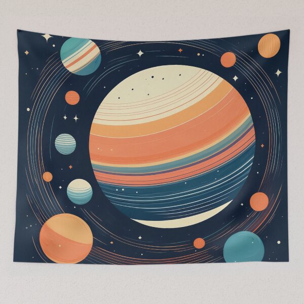 Item preview, A nature-inspired space design with earthy tones, featuring planets and stars. designed and sold by HEMRO.