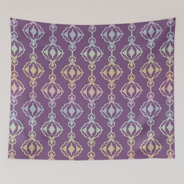 Item preview, Dacha Arabesque Pattern - Plum + Rainbow Sorbet designed and sold by Irene Estelle.