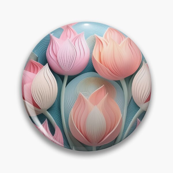 Item preview, An intricate pattern design with waves circles and tulips in a vibrance pastel of colors designed and sold by HEMRO.