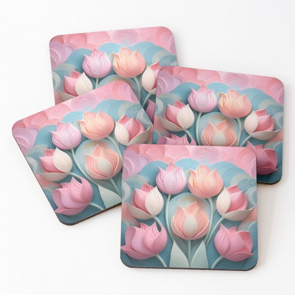 Item preview, An intricate pattern design with waves circles and tulips in a vibrance pastel of colors designed and sold by HEMRO.