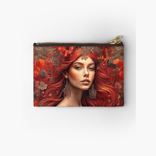 Item preview, Red hair and poppies. Art nouveau designed and sold by andreisky.