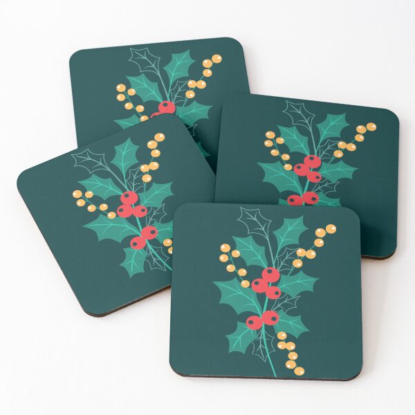 Item preview, Retro Christmas winter flora berries bouquet green designed and sold by Dana Du.