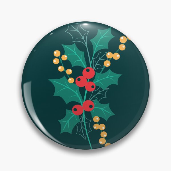 Artikelvorschau, Retro Weihnachten Winter Flora Beeren Strauß grün entworfen und verkauft von Dana Du.