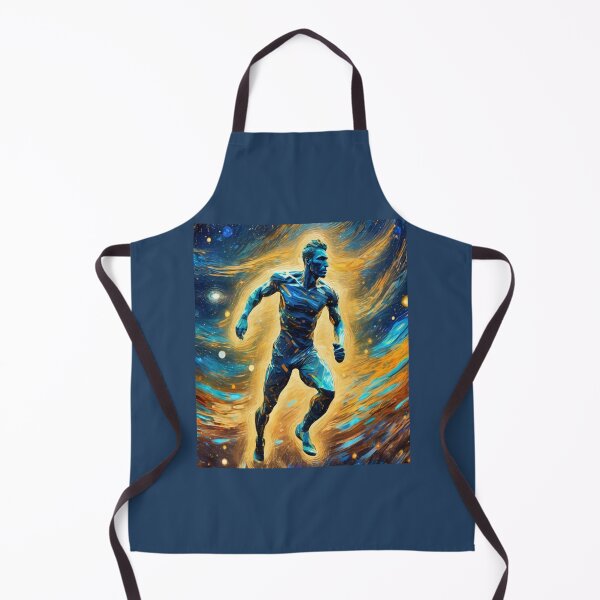 Item preview, "Cosmic Runner: Dynamic Athlete in Futuristic Landscape" designed and sold by Artisticanvas.