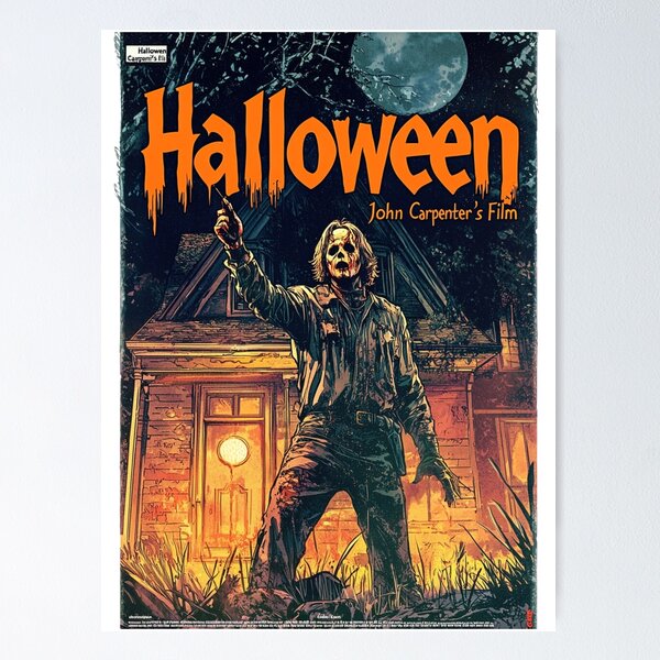Item preview, Halloween Movie Poster, Halloween John Carpenter's Film Cover Vintage designed and sold by tamtana.