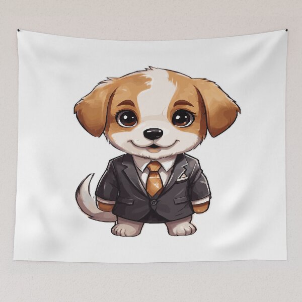 Item preview, Business Dog, kawaii chibi dog wearing a suit or smoking designed and sold by AdrianMDesigns.