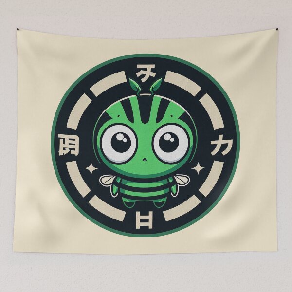 Item preview, Kawaii Green Alien Bee | Japanese Sci-Fi Creature Art designed and sold by GALUMARKET.