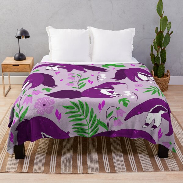 Item preview, purple anteater cute animal floral  designed and sold by Gossip Rag.