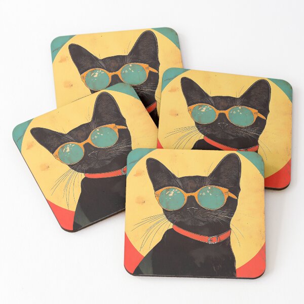 Item preview, Copy of Copy of Hipster retro psychedelic cat print  designed and sold by dcrc.