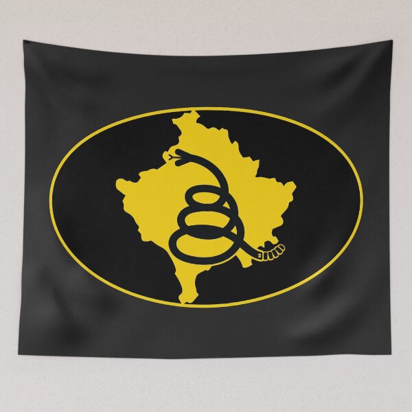 Item preview, KOSOVO - Freedom Is The Superpower - Modern Gadsden Snake Flag - Dont Tread On Me design designed and sold by pelagio.