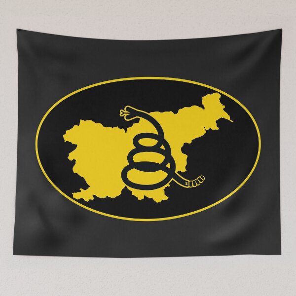 Item preview, SLOVENIA - Freedom Is The Superpower - Modern Gadsden Snake Flag - Dont Tread On Me design designed and sold by pelagio.