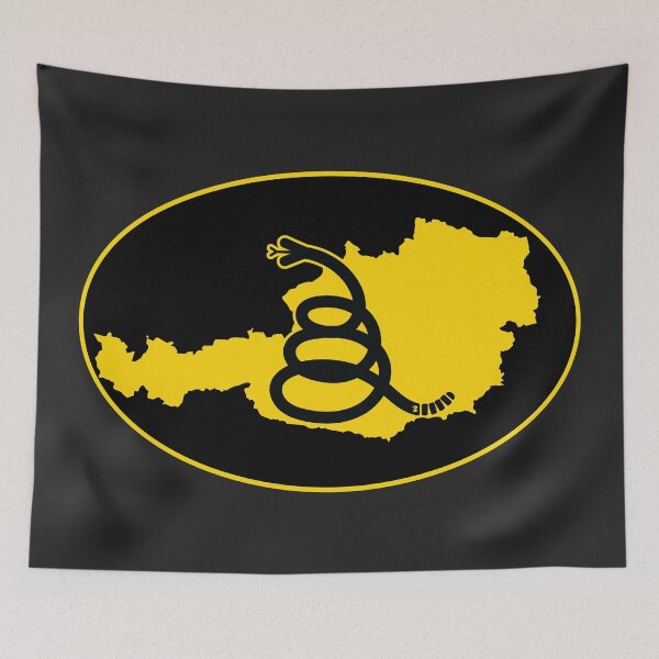 Item preview, AUSTRIA - Freedom Is The Superpower - Modern Gadsden Snake Flag - Dont Tread On Me design designed and sold by pelagio.