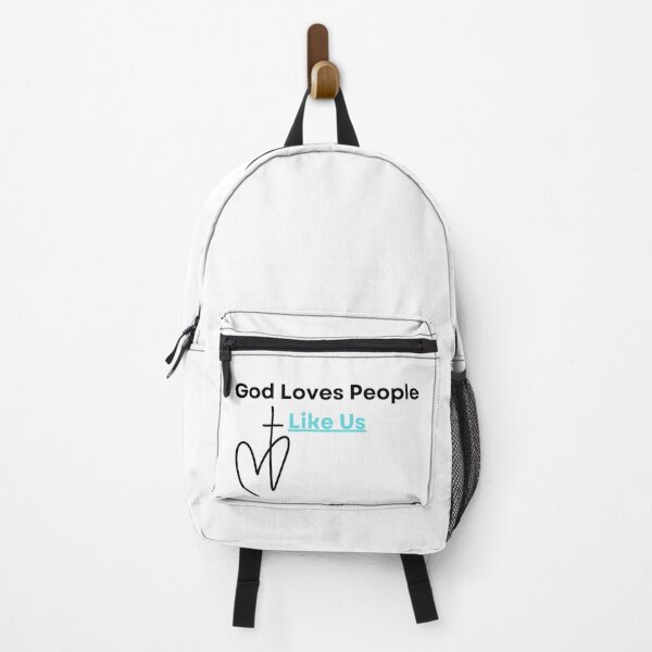 Item preview, God Loves People Like Us, black/teal font designed and sold by Redeemed365.