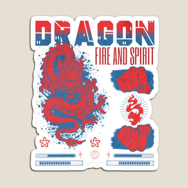 Aperçu de l'œuvre dragon avec poing et étoiles streetwear créée et vendue par Aviartz01.