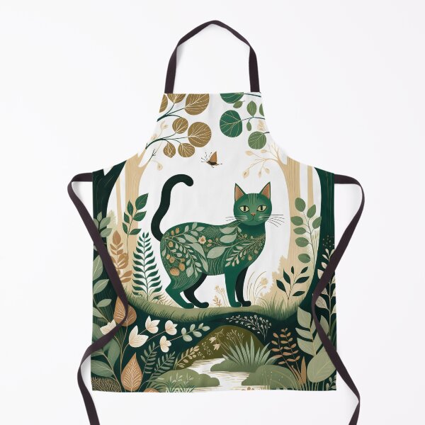 Item preview, Green Cat Wild Life Abstract Vintage Zentangle Art designed and sold by Witty Shirts.
