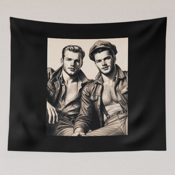 Item preview, 1940 Biker Boys Gay Pride Graphic Design designed and sold by ItsAKinkThing.