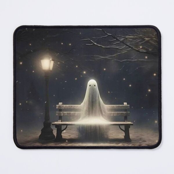 Item preview, Ghost sitting on a bench during winter time designed and sold by jazmin0715.