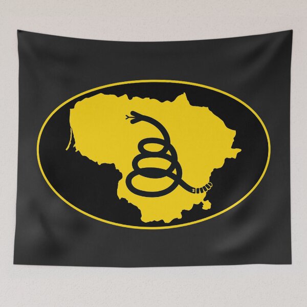 Item preview, LITHUANIA - Freedom Is The Superpower - Modern Gadsden Snake Flag - Dont Tread On Me design designed and sold by pelagio.