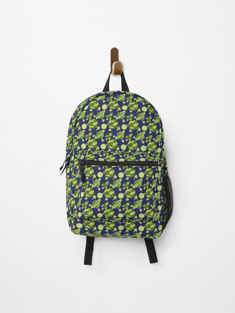 Thumbnail 1 of 3, Backpack, Space Explorer Green Pattern designed and sold by LeftNWrite.