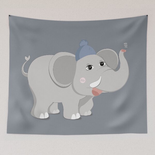 Item preview, Elephant wearing a beanie  designed and sold by lozchai.