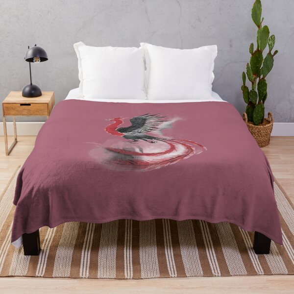 Item preview,  Stylized Artistic Representation of a Phoenix in Mid-Flight, with Long Flowing Tail Feathers and Wings Spread Wide, Rendered in Shades of Black, Gray, and Red designed and sold by macadolie.