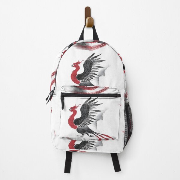 Item preview, Stylized Artistic Representation of a Phoenix in Mid-Flight, with Long Flowing Tail Feathers and Wings Spread Wide, Rendered in Shades of Black, Gray, and Red designed and sold by macadolie.