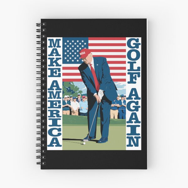 Item preview, Make America Golf Again Trump golfing in Maga hat designed and sold by PerkyParakeet.