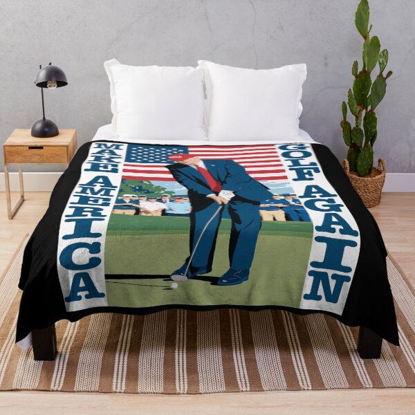 Item preview, Make America Golf Again Trump golfing in Maga hat designed and sold by PerkyParakeet.