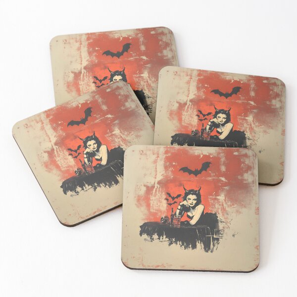 Item preview, Vintage retro Halloween Spooky Lady Goth designed and sold by MiettaPreston.