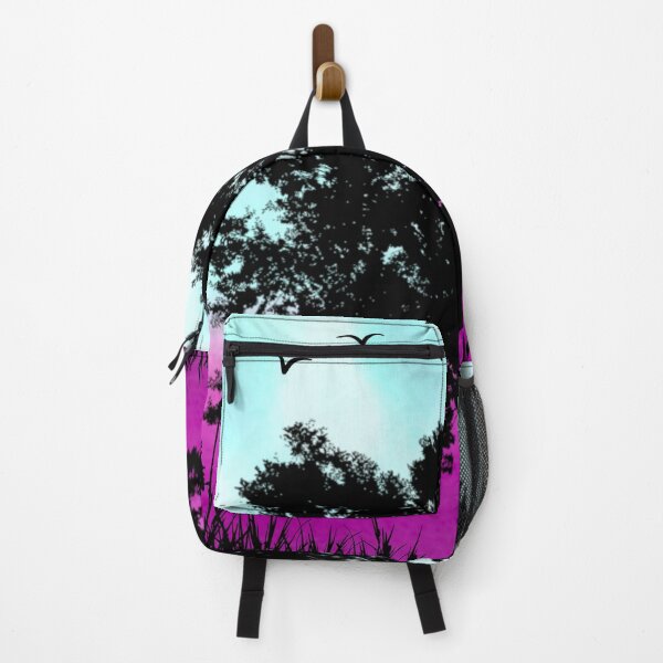 Item preview, Haunting Tree Silhouette in Magenta Sunrise Meadow with Birds designed and sold by Fredster1966.