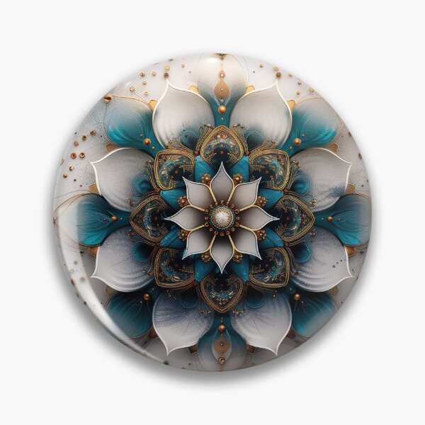 Item preview, Elegant Blue and Gold Ornate Mandala Art for Home Decor and Fashion designed and sold by TahliaNewland.