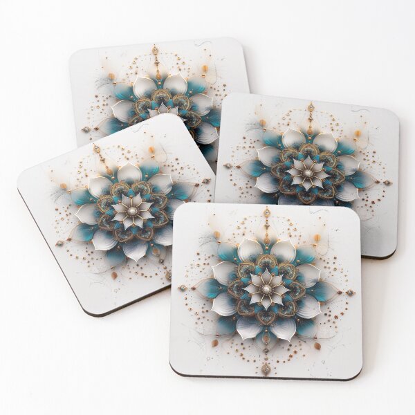 Item preview, Elegant Blue and Gold Ornate Mandala Art for Home Decor and Fashion designed and sold by TahliaNewland.