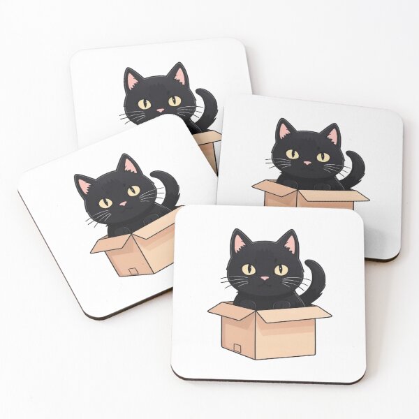 Item preview, Adorable Black Cat Popping Out of Box | Cute Cat Illustration designed and sold by UniGift.