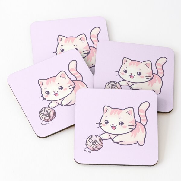 Item preview, Happy Kitten with Yarn Ball | Cute and Playful Cartoon Art designed and sold by UniGift.