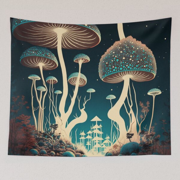 Item preview, Night Mushrooms designed and sold by patternshoprad.