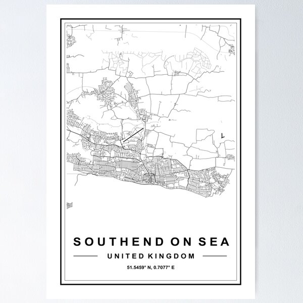 Item preview, Southend On Sea Map designed and sold by SHAMPAIN-ART-CO.