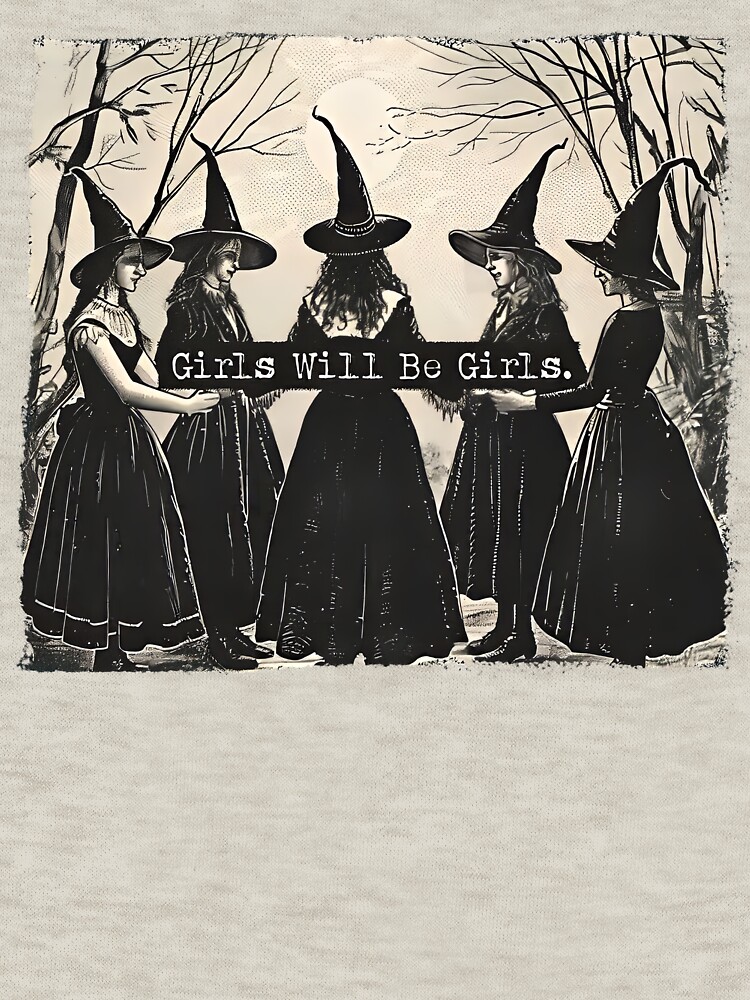 Thumbnail 7 of 7, Classic T-Shirt, Girls Will Be Girls: Witch Coven Vintage Style designed and sold by FlickerFrogByBO.