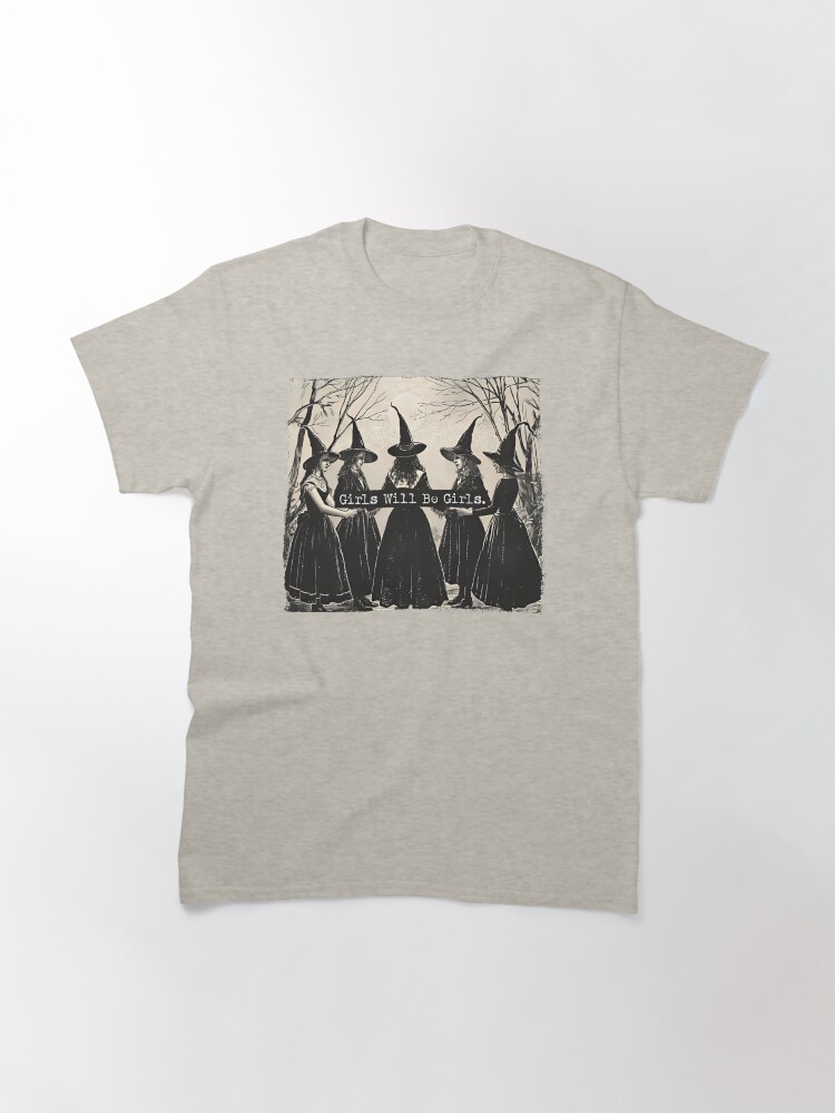 Thumbnail 3 of 7, Classic T-Shirt, Girls Will Be Girls: Witch Coven Vintage Style designed and sold by FlickerFrogByBO.