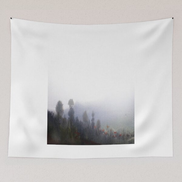Item preview, misty mountain forest - watercolor on paper painting designed and sold by SamirArt.