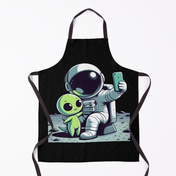 Item preview, ASTRO SELFIE - Fun 2D Cartoon of an Astronaut Taking a Selfie with a Baby Alien designed and sold by Coffee Partee.