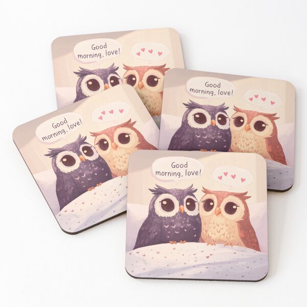 Item preview, Owl couple in the morning designed and sold by EstFrost.