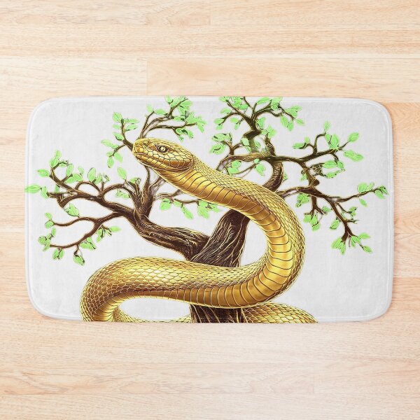 Item preview, Golden Snake Wrapped Around Tree Symbolic Art designed and sold by ZetaDream.