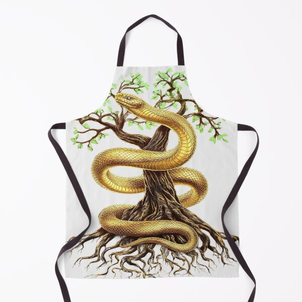 Item preview, Golden Snake Wrapped Around Tree Symbolic Art designed and sold by ZetaDream.
