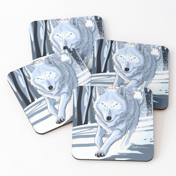 Item preview, Mystical White Wolf in Snowy Forest designed and sold by ZetaDream.