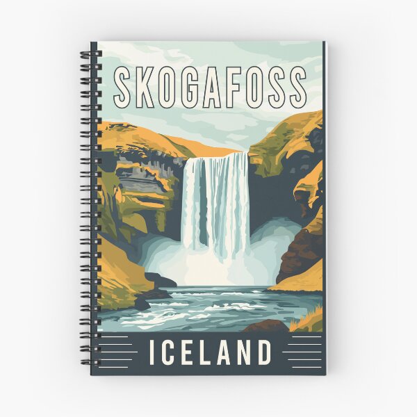 Aperçu de l'œuvre Découvrez la majestueuse cascade de Skogafoss en Islande - Vintage Travel Art créée et vendue par turtlestart.