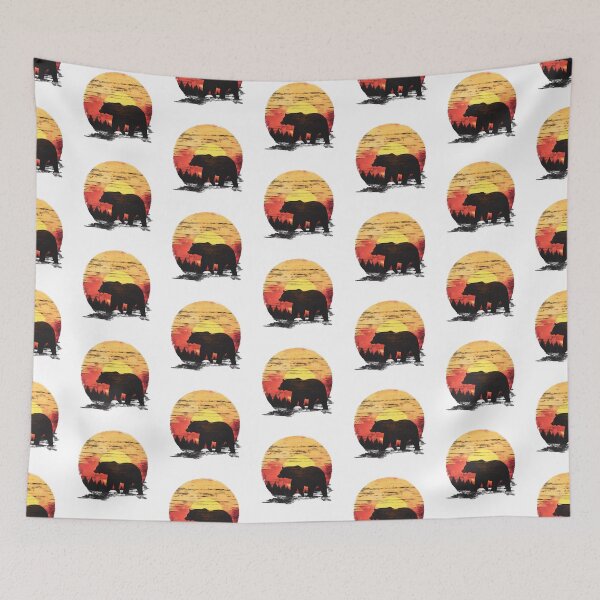Item preview, Vintage Bear Silhouette with Sunset designed and sold by WildShadows.
